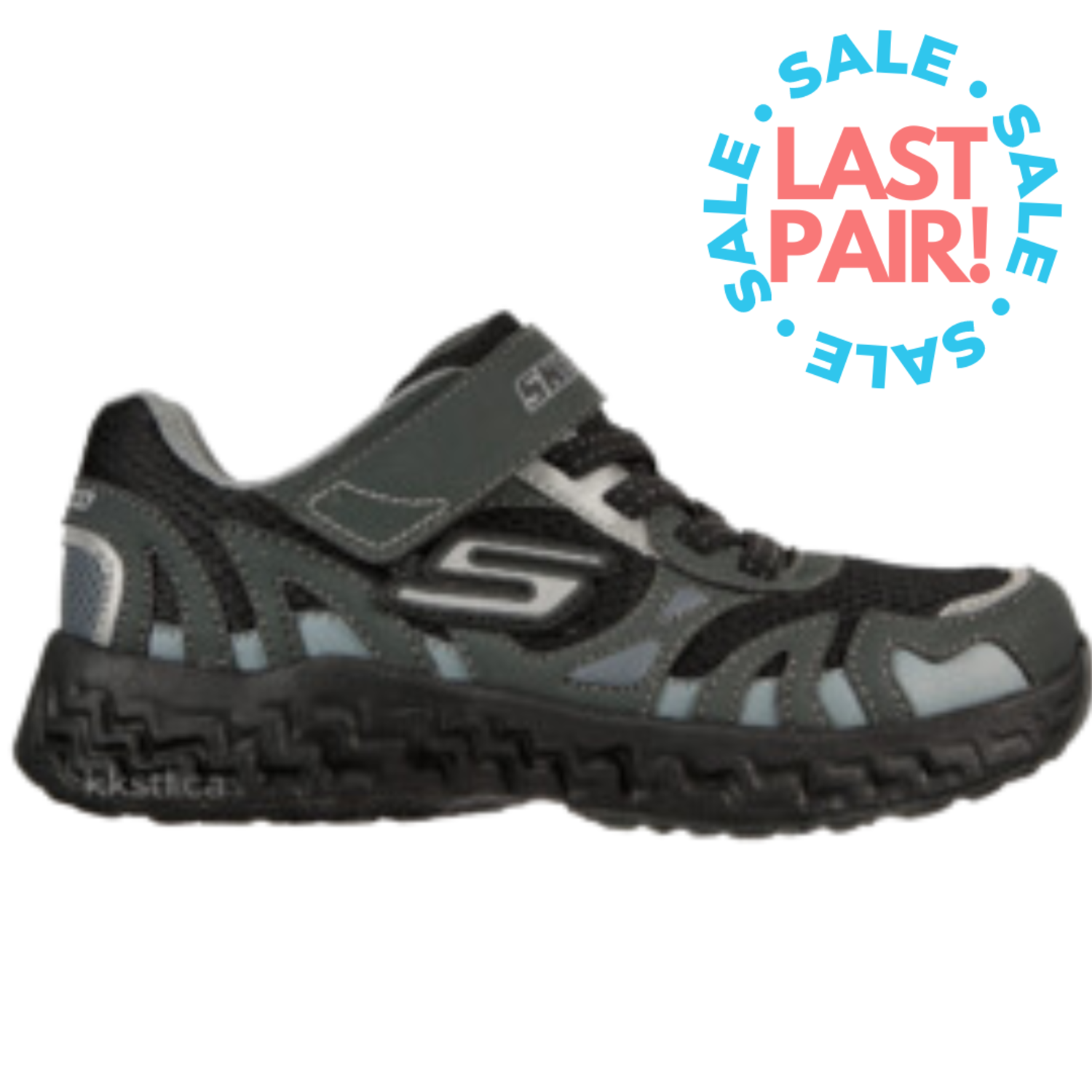Skechers Kewlgrip Exoserge Gray Charcoal Child 11