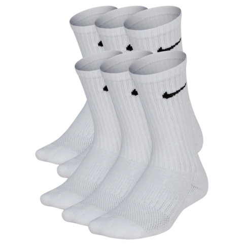 Cushioned Crew Sock 6pk White/Dk Grey
