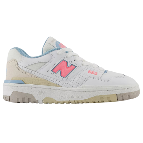 New Balance Kid's 550 White/Ultra Pink (Youth 4 + 6)