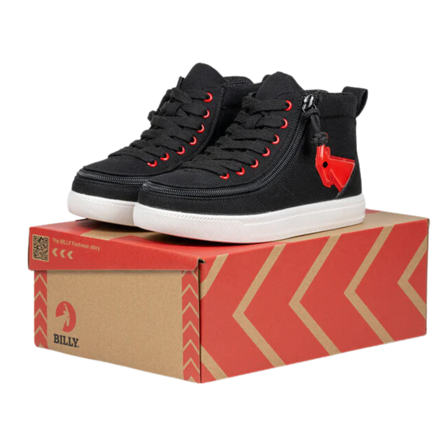 Billy WDR Classic High Black/Red Light Up Kiddie Kobbler St Laurent