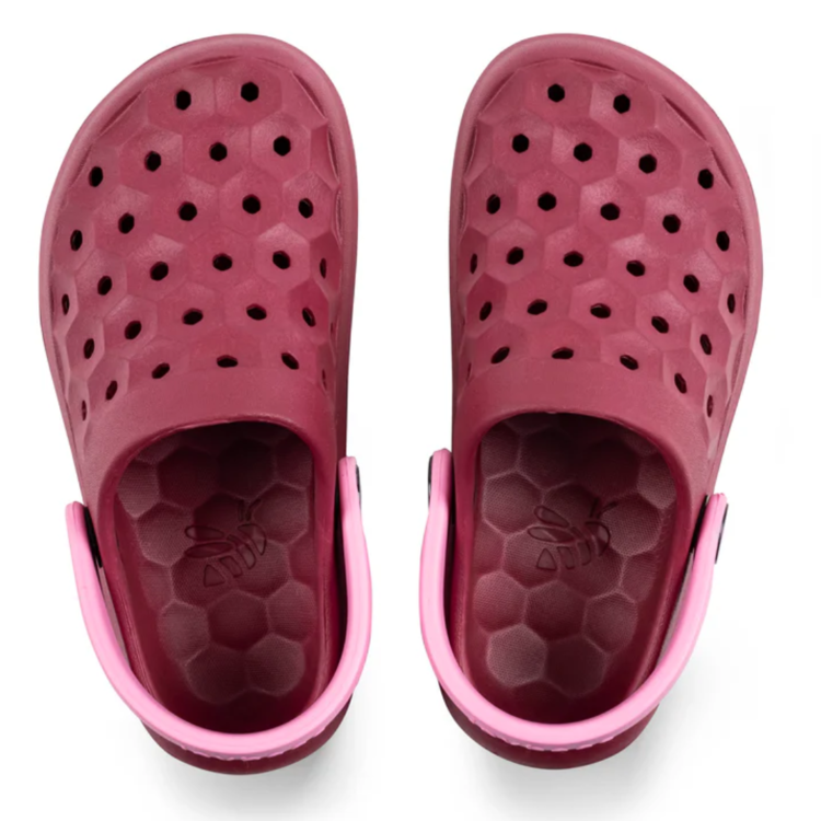 Joybees Joybees Kids' Varsity Clog Solid Dark Cherry/Soft Pink