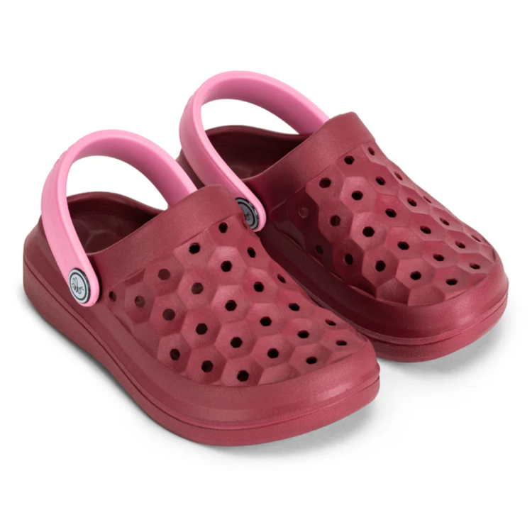 Joybees Joybees Kids' Varsity Clog Solid Dark Cherry/Soft Pink