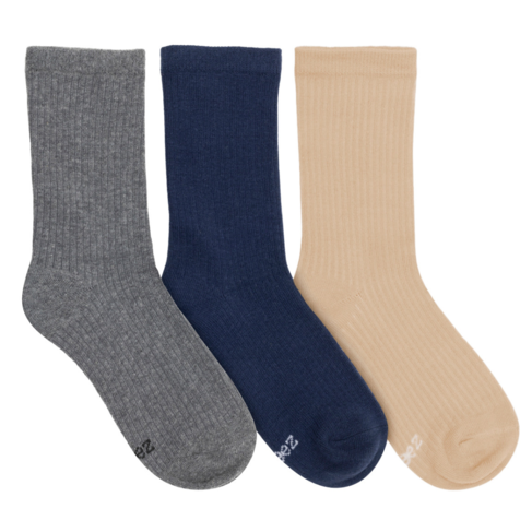 Robeez Ribbed Crew Sock Neutral (3PK)