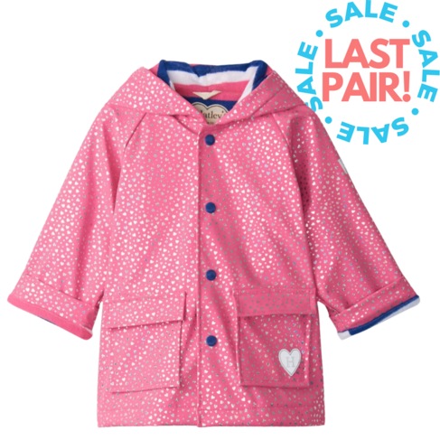 Hatley Glitter Hearts Toddler Raincoat (Size 2)
