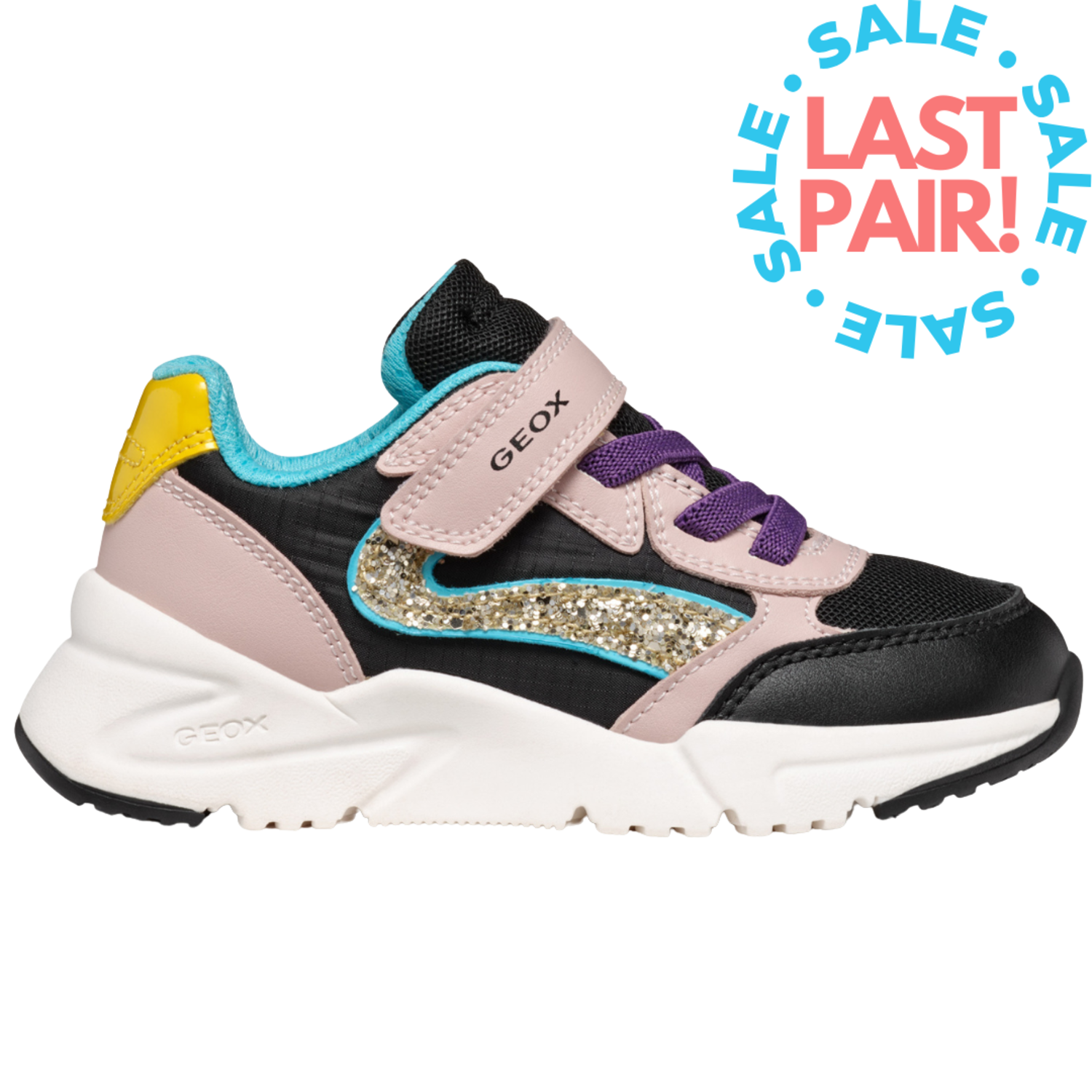 Geox J Loftus Girl A Sneaker Für Mädchen – Schwarz, Größe 29 EU, Mit Klettverschluss & Atmungsaktiv