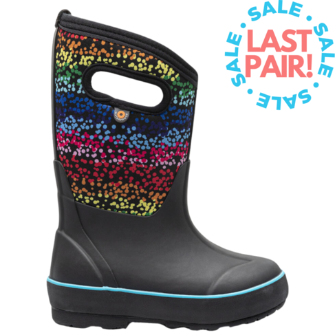 Bogs Classic Rainbow Dots Black Multi (Child 2)