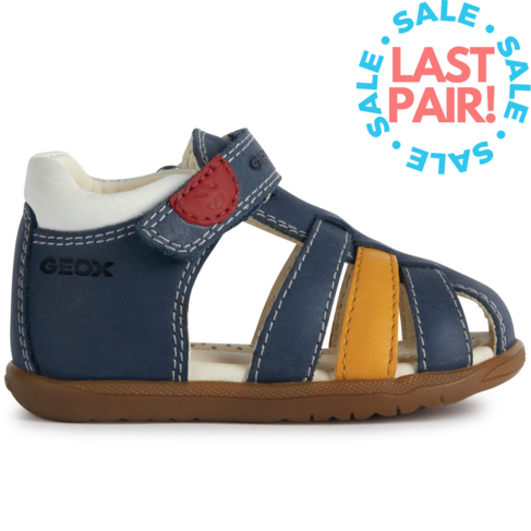 Geox B Macchia Sandal Navy/Dk Yellow (Toddler 4)