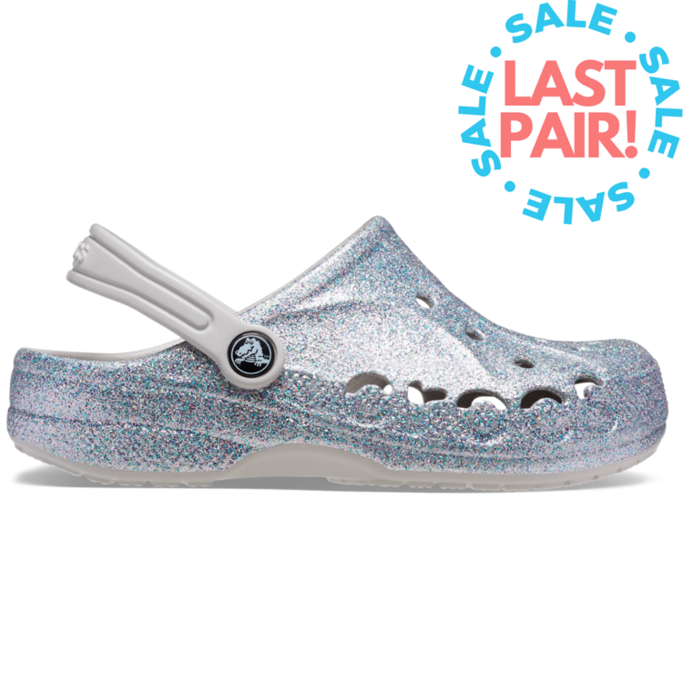 Crocs Crocs Baya Glitter Clog Silver