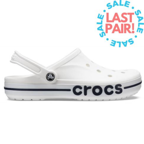 Crocs Baya Band Clog White/Navy (Men's 6/Women's 8)