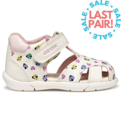 Geox B Zapito Sandal White/Multi (Toddler 8)