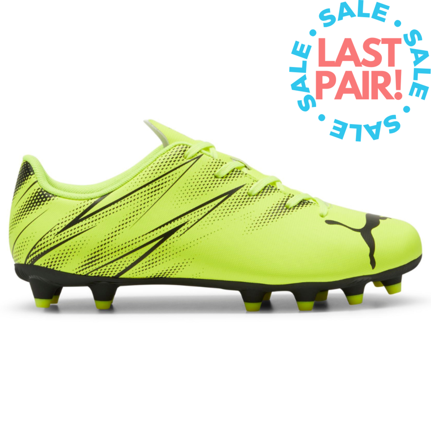 Puma Attacanto FG Jr Electric Lime/Black Kids Shoes in Canada