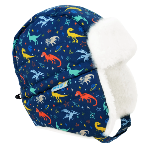 Jan & Jul Toasty-Dry Trapper Hat Space Dino