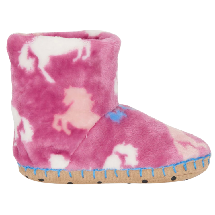 Hatley Hatley Beautiful Horses Fuzzy Fleece Slipper