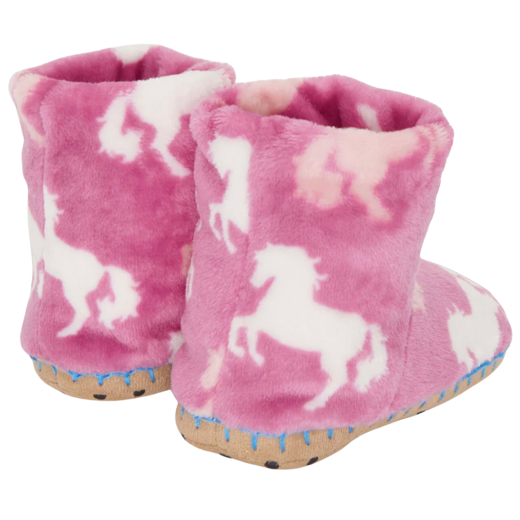 Hatley Hatley Beautiful Horses Fuzzy Fleece Slipper