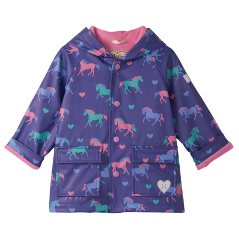 Hatley Hearts & Horses Snap Raincoat