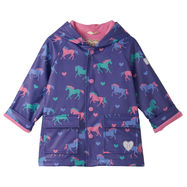 Hatley Hatley Hearts & Horses Snap Raincoat