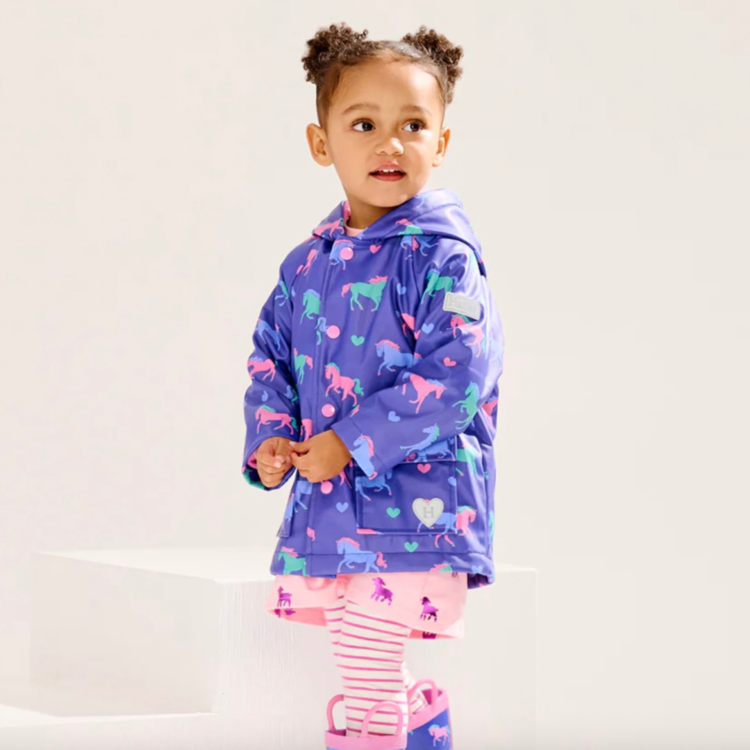 Hatley Hatley Hearts & Horses Snap Raincoat