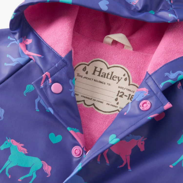 Hatley Hatley Hearts & Horses Snap Raincoat
