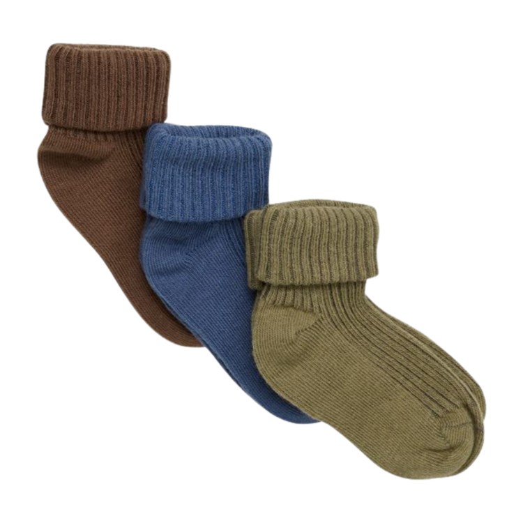 Minymo Minymo Baby Ribbed (3PK) Dark Olive