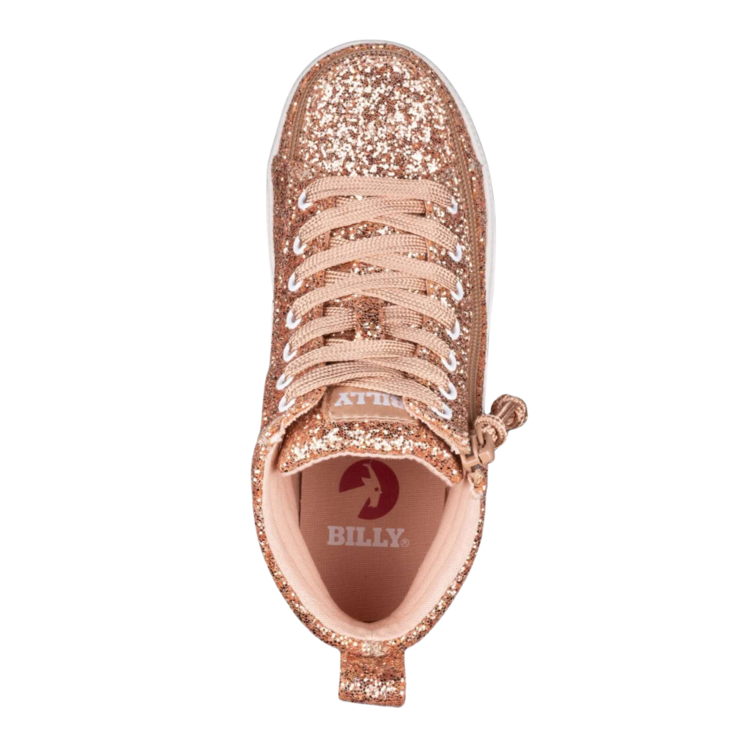 Billy Footwear Billy CS High Top Rose Gold Glitz (WIDE)