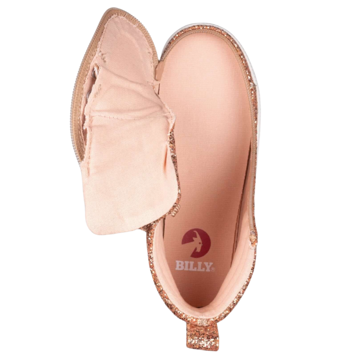 Billy Footwear Billy CS High Top Rose Gold Glitz (WIDE)