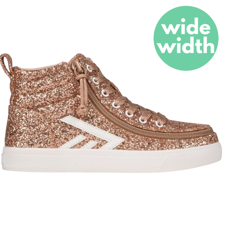 Billy Footwear Billy CS High Top Rose Gold Glitz (WIDE)