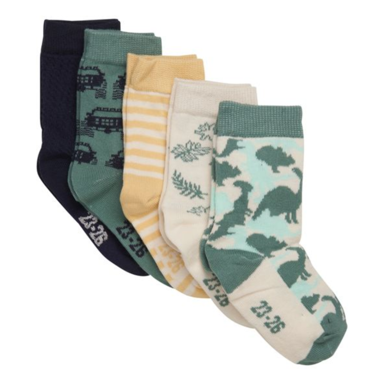 Minymo Minymo Pattern Sock (5PK) Oil Blue