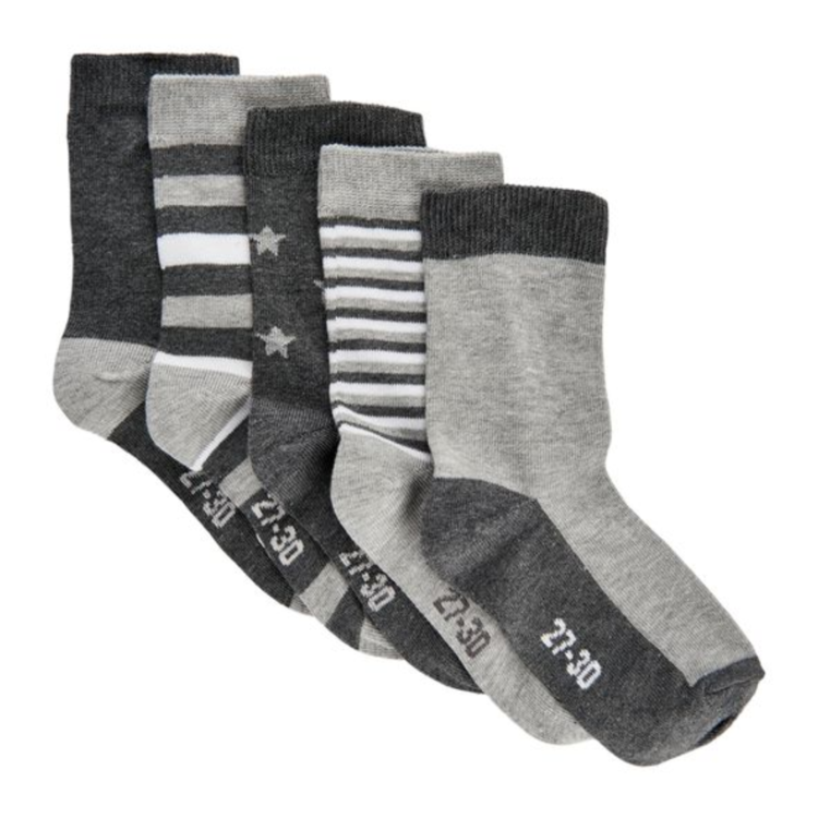 Minymo Minymo Pattern Sock (5PK) Light Grey