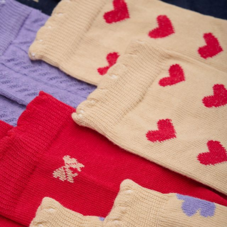 Minymo Minymo Pattern Sock (5PK) Hearts