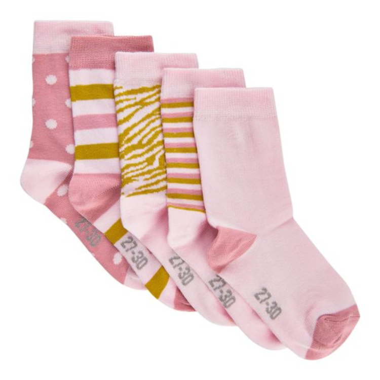 Minymo Minymo Pattern Sock (5PK) Light Rose