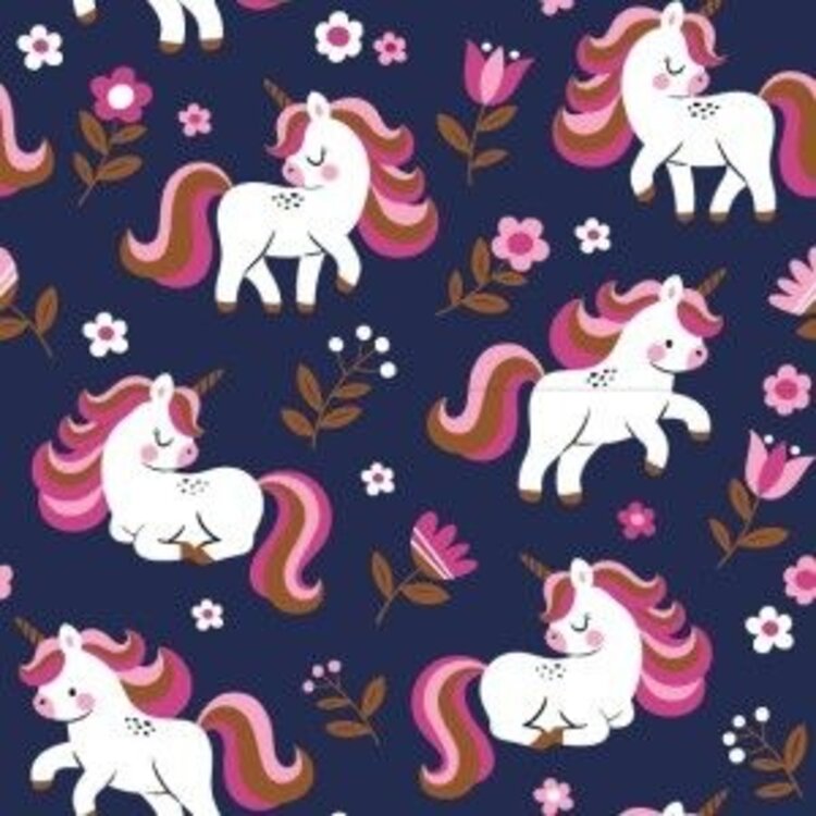 Kombi Kombi Velvet Fleece Multi Scarf Pretty Unicorn Navy