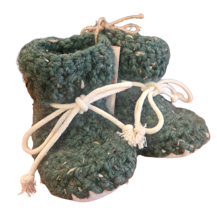 Juno Crochet Juno Sheepskin Slipper Green