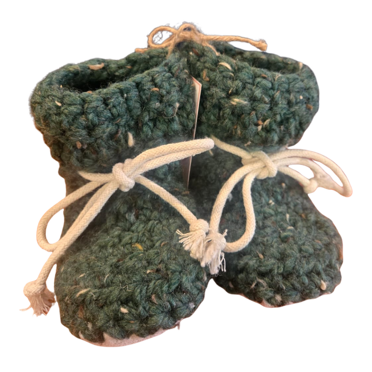 Juno Crochet Juno Sheepskin Slipper Green