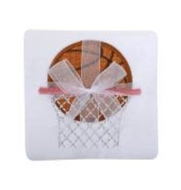 3 Marthas appliqued burp pad basketball