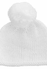 Huggalugs Pom Pom Beanie White Newborn