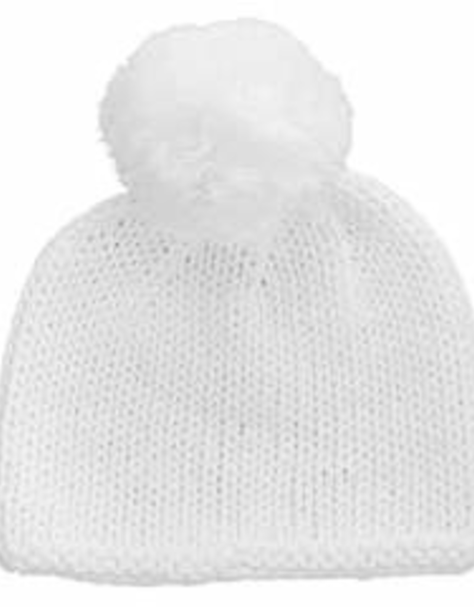 Huggalugs Pom Pom Beanie White Newborn