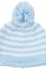 Huggalugs Pom Pom Beanie Blue Stripe Newborn