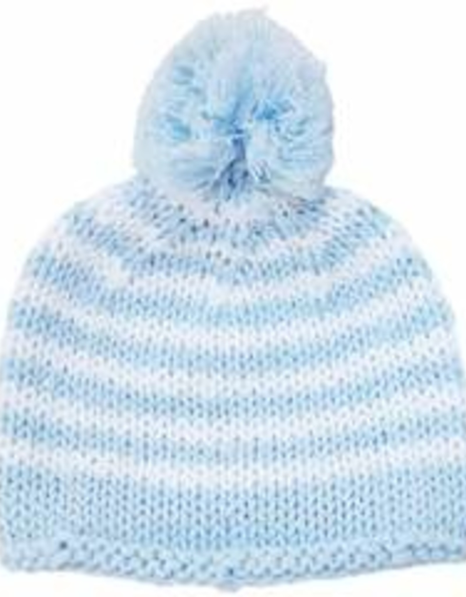 Huggalugs Pom Pom Beanie Blue Stripe Newborn