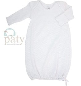 Paty, Inc. Lap Shoulder Gown White