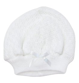 Paty, Inc. 105 Beanie Cap with Bow White