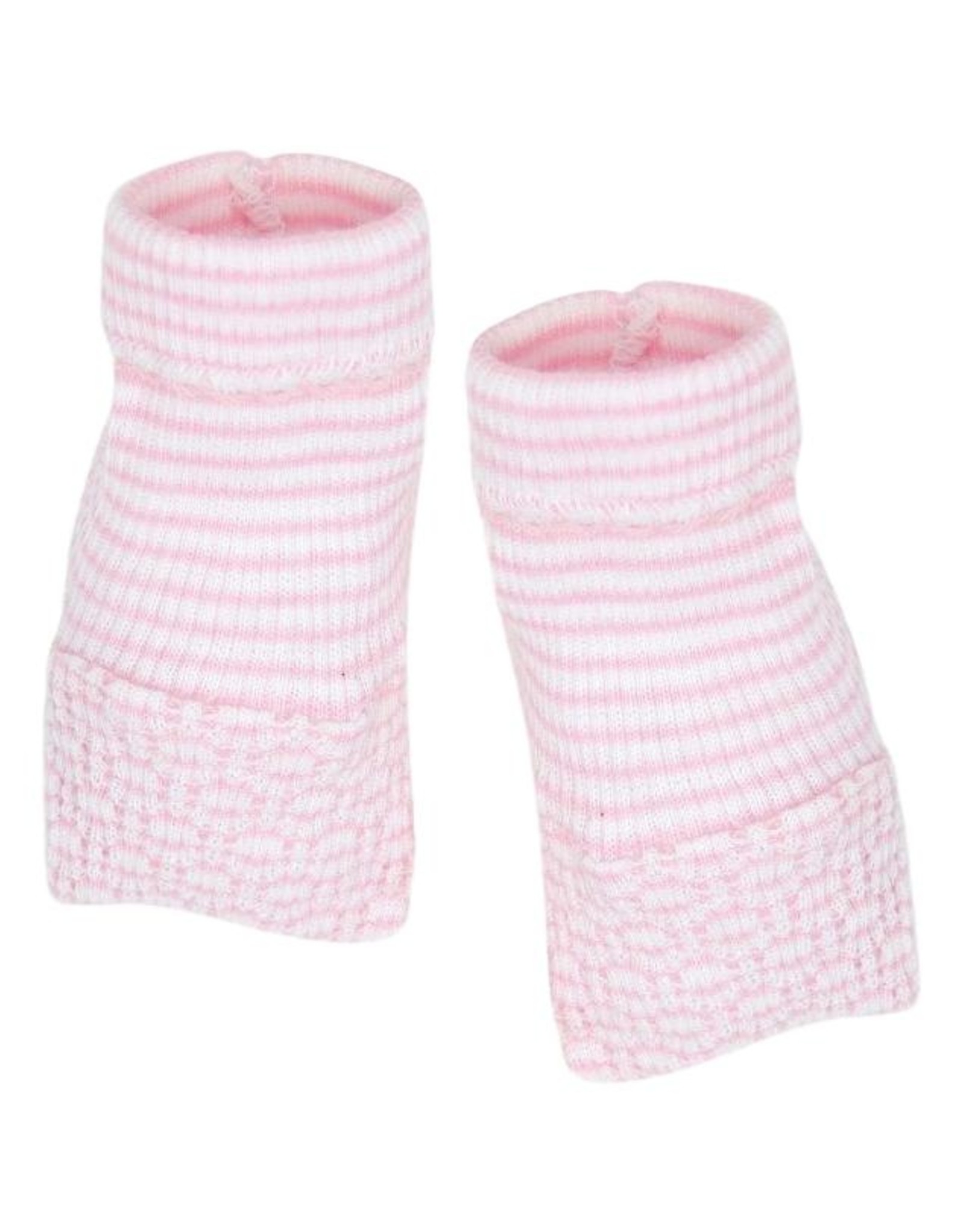 Paty, Inc. 258 Booties Solid Stripe Pink