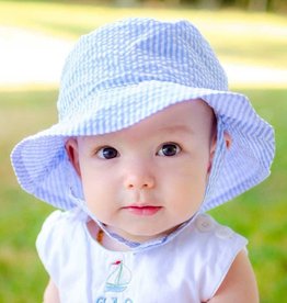 Huggalugs Boys Bucket Hat Blue Seersucker