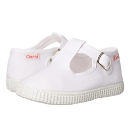 Cienta Unisex T-Strap White