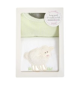 3 Marthas Boxed Burp/Bib Set White Lamb