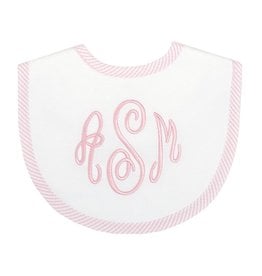 3 Marthas Pique Bib Pink Seer Sucker