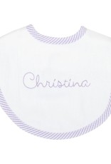 3 Marthas 3M Pique Mono Bib lilac stripe