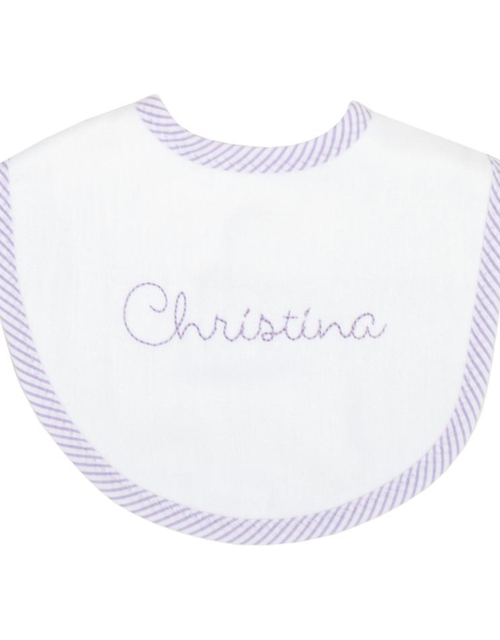 3 Marthas 3M Pique Mono Bib lilac stripe