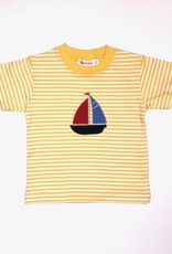 Luigi T018 Yellow Stripe Sailboat Shirt