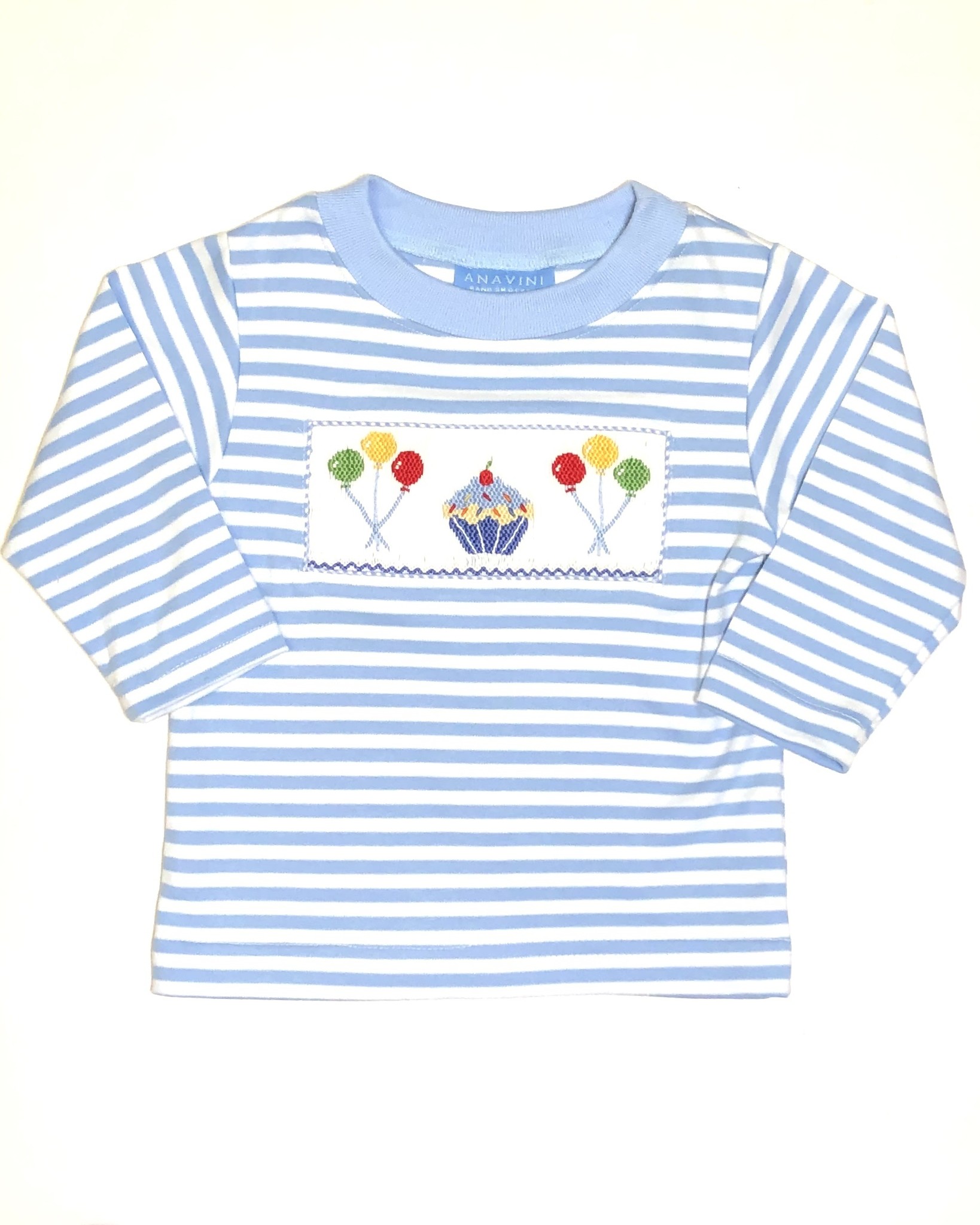 312P Cupcake Balloon Smocked Shirt - Spoiled Sweet Boutique