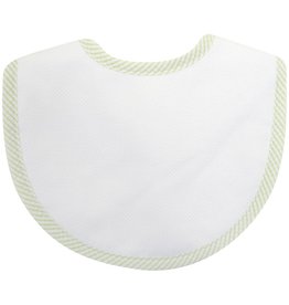 3 Marthas Pique Mono Bib Green Stripe